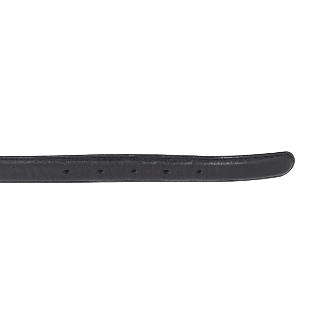 Coach Womens M Leather Black Skinny Belt